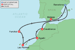 Cruise itinerary map