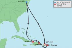 Cruise itinerary map