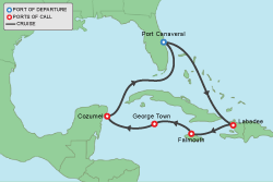 Cruise itinerary map