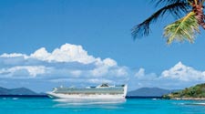 Cruise ship off a Caribbean Island
