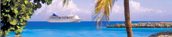 Cruise ship off a Caribbean Island