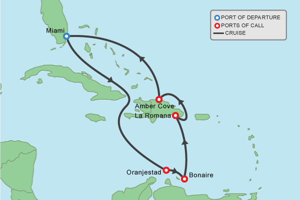 cruise ship departure times miami