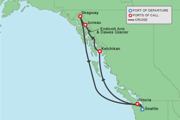 celebrity cruise alaska route