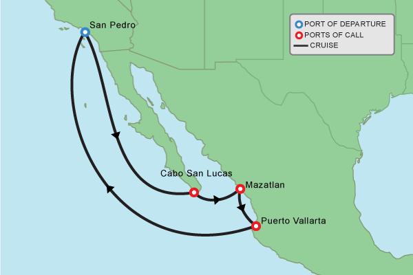 7 Night Mexican Riviera From San Pedro (Los Angeles), California ...